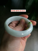 Load image into Gallery viewer, 53-55mm certifaied Type A 100% Natural sunny green/white/black Jadeite Jade bangle (with defects) Group AD48
