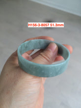 Load image into Gallery viewer, 51mm certified Type A 100% Natural green blue gray thin Jadeite Jade bangle H156
