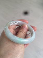 Load image into Gallery viewer, 50.5mm Certified Type A 100% Natural sunny green/white Oval Jadeite Jade bangle F115-0086
