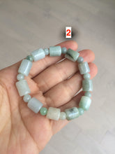 Load image into Gallery viewer, 100% natural green/white type A jadeite jade bead bracelet AQ48
