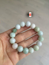 Load image into Gallery viewer, 100% natural green/white type A jadeite jade bead bracelet AQ48
