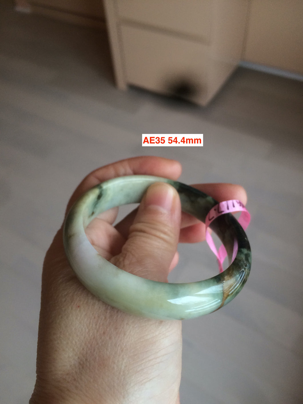 Sale! 100% natural Type A green/brown/purple (福禄寿)  landscape oil painting jadeite jade bangle group10