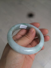 Load image into Gallery viewer, 52.5mm Certified type A 100% Natural green white Jadeite Jade bangle A77-2424

