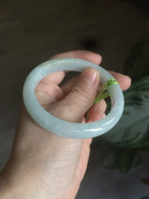 Load image into Gallery viewer, 55.5mm Certified 100% Natural type A light green/white Jadeite Jade bangle AD50-9839
