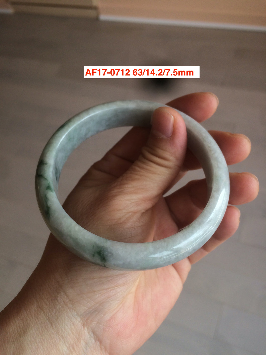 56-65mm certified 100% Natural type A light green jadeite jade bangle group S34 (Clearance)