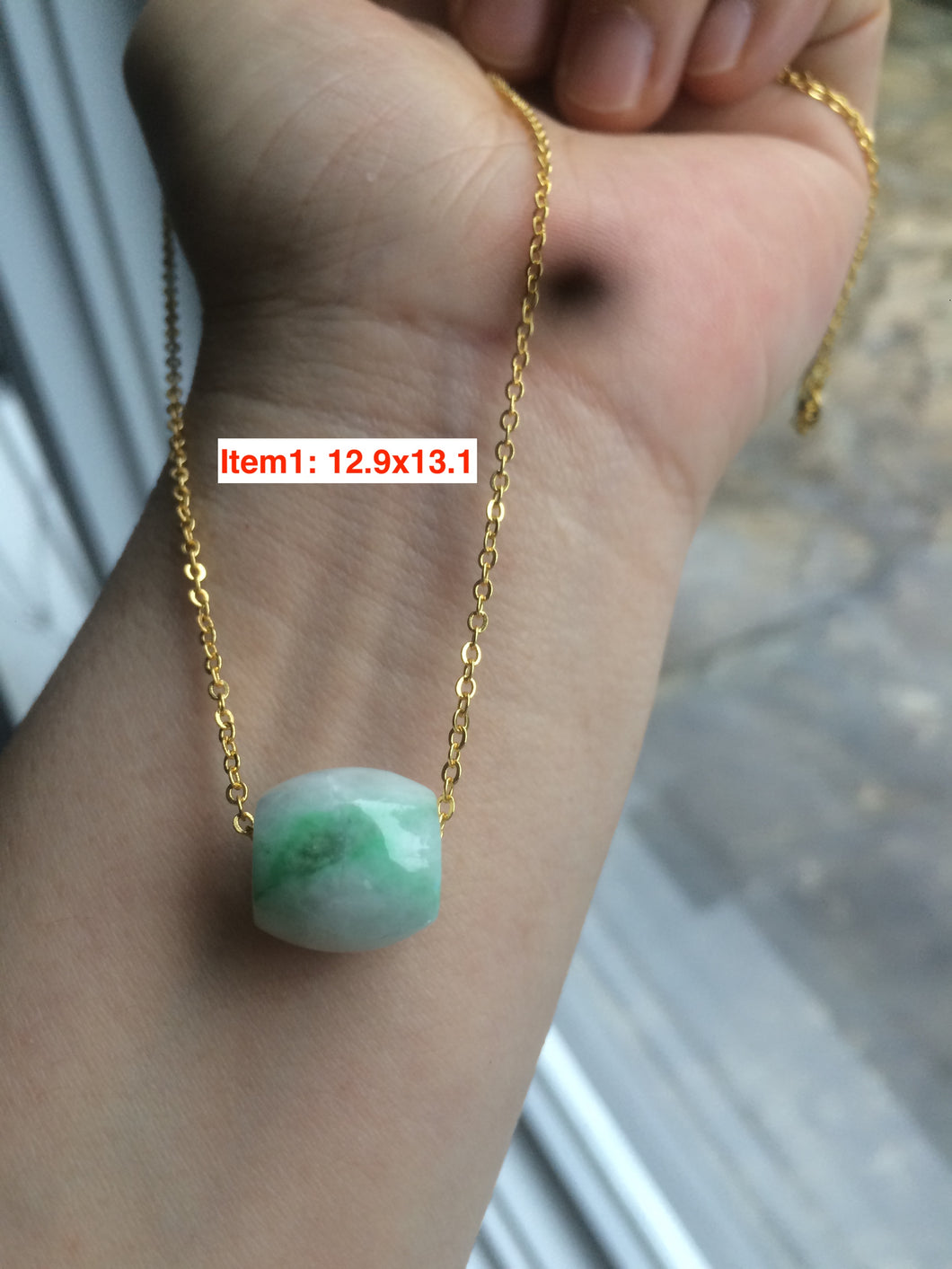 Type A 100% Natural  green/purple Jadeite Jade LuluTong (Every road is smooth) pendant M79