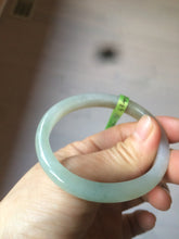 Load image into Gallery viewer, 50.5mm Certified Type A 100% Natural icy green brown oval Jadeite Jade bangle E55-3561
