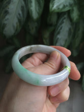 Load image into Gallery viewer, 51mm Certified Type A 100% Natural sunny green/black oval Jadeite Jade bangle AJ9-5097
