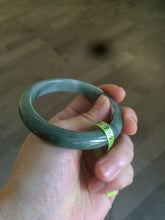 Load image into Gallery viewer, 54.6mm certified type A 100% Natural dark green/brown Jadeite Jade bangle Z87-7247
