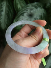 Load image into Gallery viewer, 52.7mm Certified Type A 100% Natural sunny green/purple/white thin Jadeite Jade bangle AE23-1454
