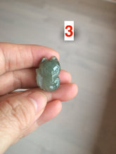 Load image into Gallery viewer, 100% natural type A dark green/black jadeite jade fox pendant necklace C34
