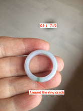 Load image into Gallery viewer, Size 3-10 1/4 100% natural type A gree/white/purple/yellow jadeite jade band ring C5 (Add on item! not sale individually)
