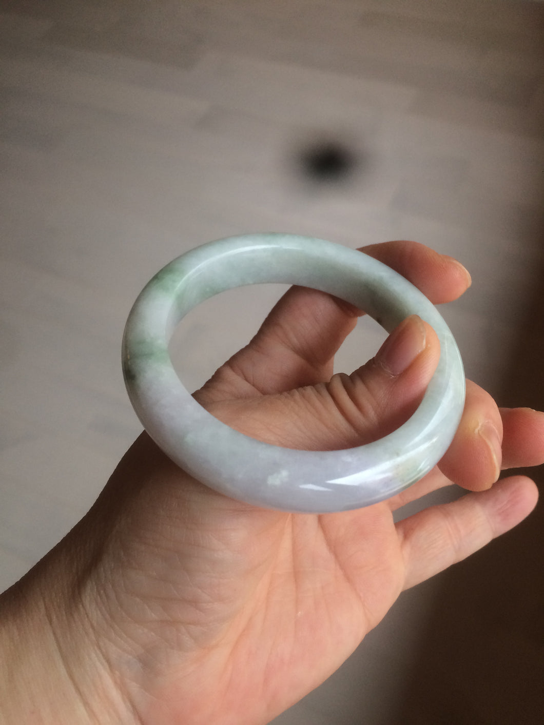 53.5mm certified 100% natural Type A green purple jadeite jade bangle AQ15-1709