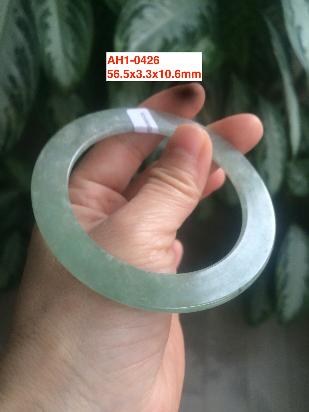 52-60mm certified Type A 100% Natural icy light green/white snowy super thin Jadeite bangle group15-AH