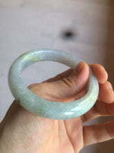 Load image into Gallery viewer, 53.2mm certified type A 100% Natural green/purple/gray Jadeite Jade bangle G109-3537
