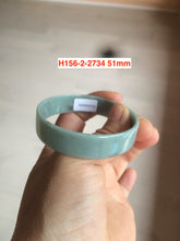 Load image into Gallery viewer, 51mm certified Type A 100% Natural green blue gray thin Jadeite Jade bangle H156
