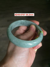 Load image into Gallery viewer, 58-59mm certifaied Type A 100% Natural bean green/black Jadeite Jade bangle (with defects) Group AD49
