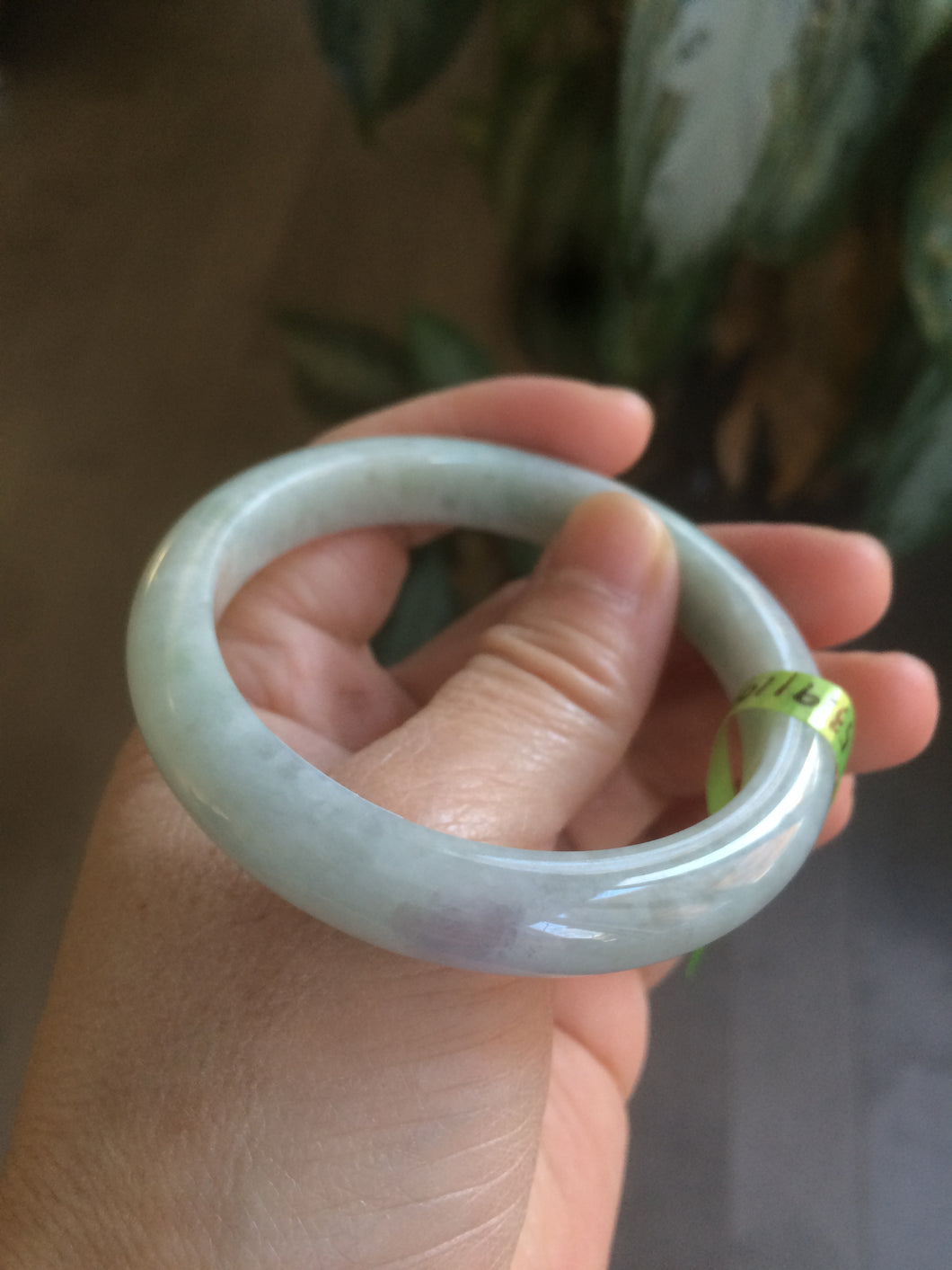 53mm Certified Type A 100% Natural light green/purple Jadeite jade bangleZ90-2746