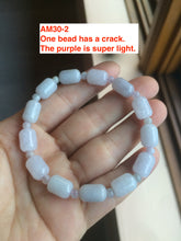 Load image into Gallery viewer, 100% natural green/white type A jadeite jade Capsule bead bracelet AM30
