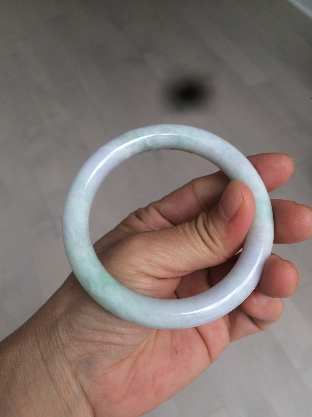 55.7mm certified 100% natural green/white/purple/orange(FU LU SHOU) round cut jadeite jade bangle U93-1890