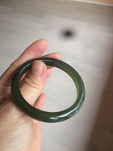Load image into Gallery viewer, Sale! Certified 50.4 mm 100% Natural dark green nephrite Hetian Jade bangle HT25-0998
