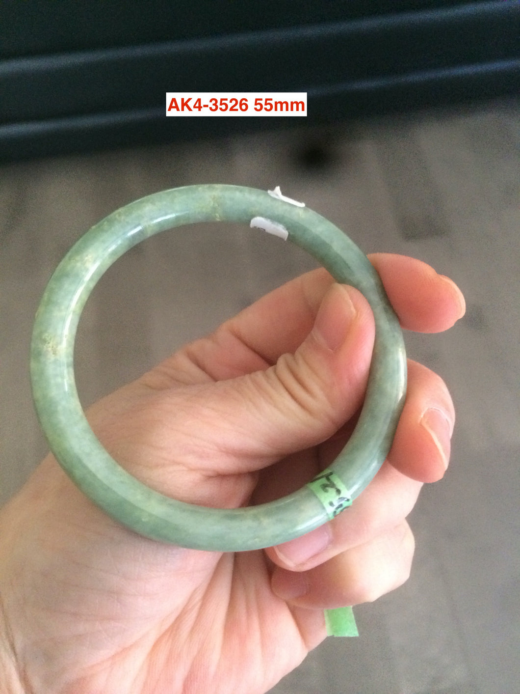 54-55mm type A 100% natural certified green slim round cut jadeite jade bangle group AK4 (Clearance item) another