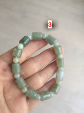 Load image into Gallery viewer, 100% natural green/white type A jadeite jade bead bracelet AQ48
