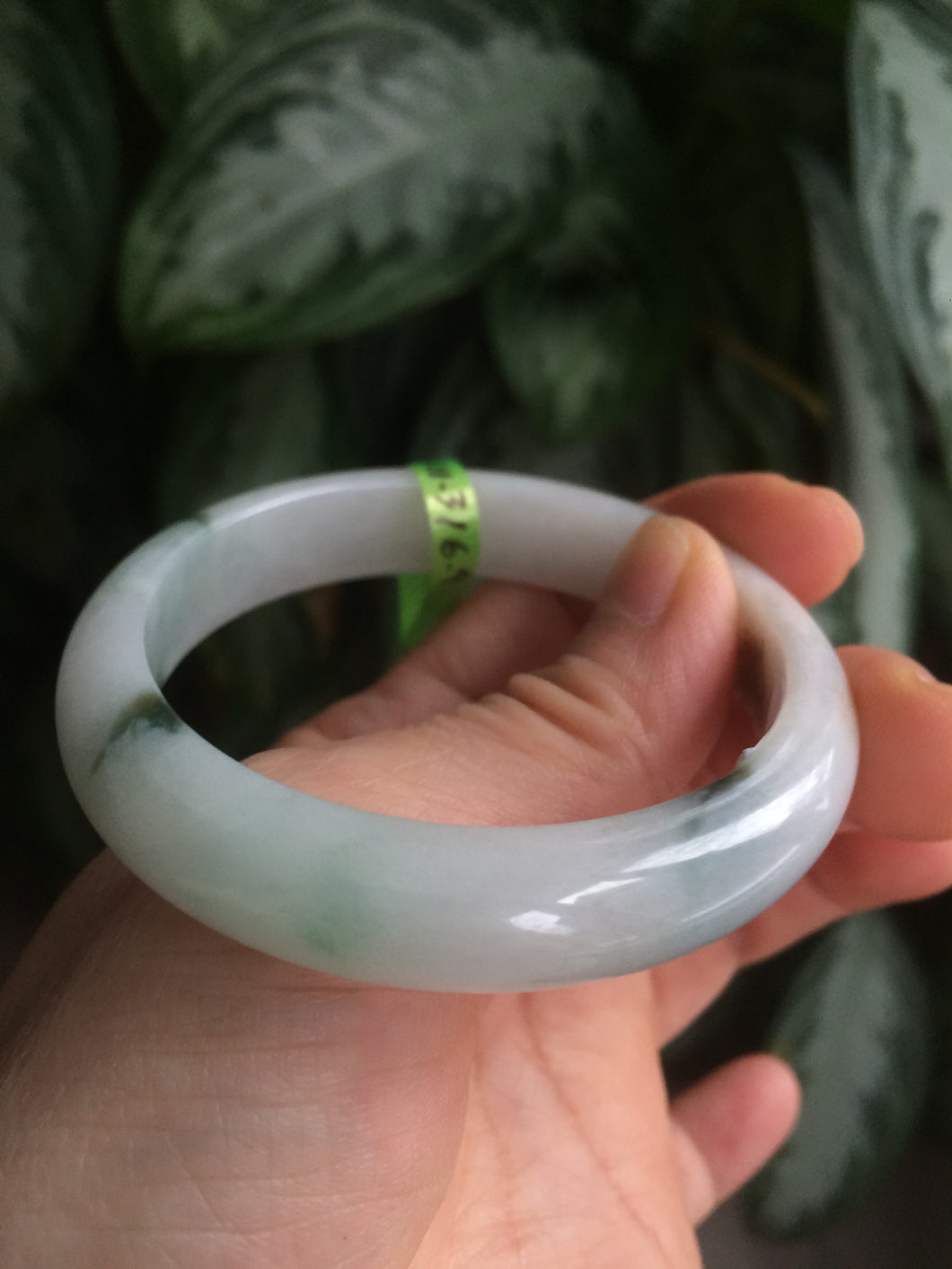 52.7mm certified Type A 100% Natural green/brown/white Jadeite Jade bangle AE22-3033