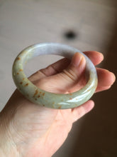 Load image into Gallery viewer, 55.7mm certified 100% natural green/brown/purple jadeite jade bangle AT44-1649
