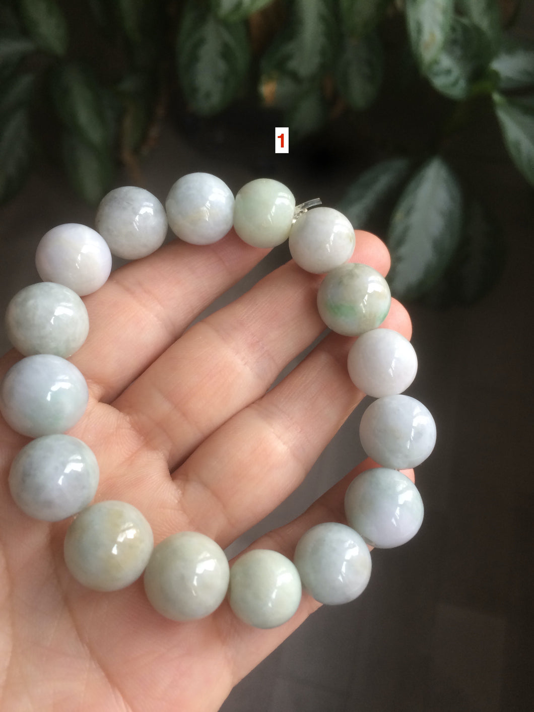 12-13mm 100% natural type A yellow/white/green jadeite jade beads bracelet U102 (add on item.  Not sale individually)