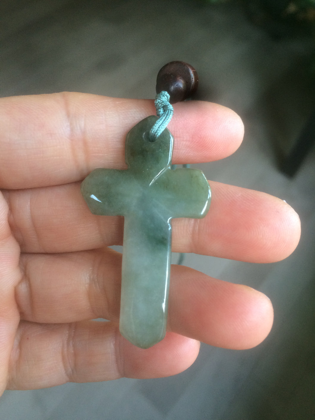 100% Natural type A yellow/white/gray/dark green jadeite Jade Hand-held cross or cross pendant necklace AF47