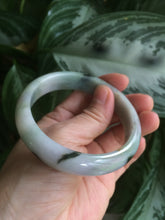 Load image into Gallery viewer, 58.6mm certified type A 100% Natural green/brown/purple/gray Jadeite Jade bangle F103
