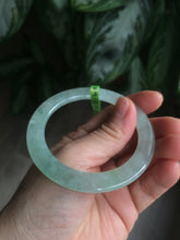 Load image into Gallery viewer, 52mm Certified Type A 100% Natural super watery green flat style Jadeite bangle L110-0036
