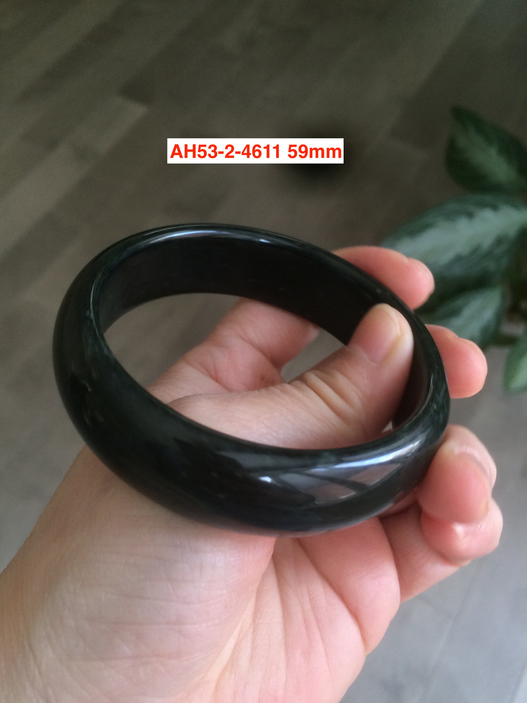 52-56mm certified 100% Natural dark green/black nephrite Hetian Jade bangle group AH53