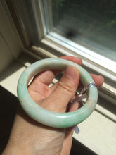 Load image into Gallery viewer, 54.6mm certified 100% natural Type A sunny green/white/brown jadeite jade bangle AH61-3333
