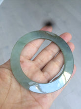 Load image into Gallery viewer, 54mm Type A 100% Natural dark green/gray Jadeite Jade bangle AS52
