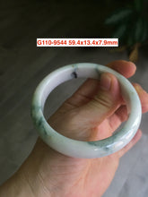 Load image into Gallery viewer, 55.8-59mm Certificated Type A 100% Natural White with green floating flowers Jadeite Jade bangle G110

