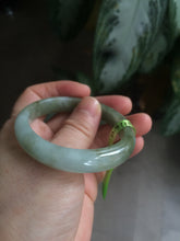 Load image into Gallery viewer, 50.5mm Certified Type A 100% Natural dark green oval Jadeite Jade bangle AE29-3075
