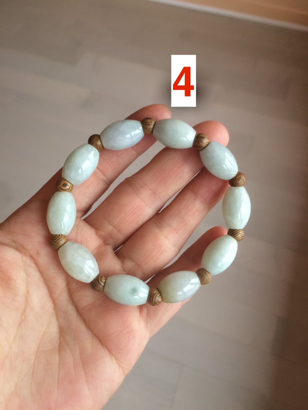 13x10mm 100% natural type A green jadeite jade olive shape(LU LU TONG) beads bracelet C33