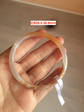 Load image into Gallery viewer, 54.4-62mm 100% natural red/orange/brown slim agate bangle CB28
