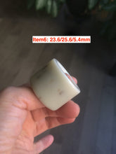 Load image into Gallery viewer, 100% Natural beige with brown flying dandelions nephrite Hetian Jade men&#39;s thumb ring HE10
