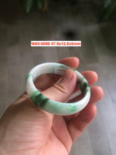 Load image into Gallery viewer, 46-48mm certified Type A 100% Natural sunny green/white kids Jadeite Jade bangle Group W69-0096
