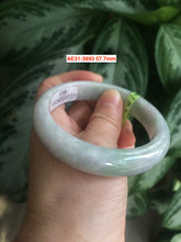 Load image into Gallery viewer, Sale! Type A 100% Natural dark green/white/black Jadeite Jade bangle with defects group 9
