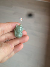 Load image into Gallery viewer, 100% natural type A dark green/black jadeite jade fox pendant necklace C34
