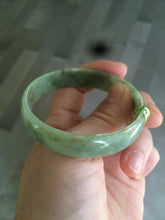 Load image into Gallery viewer, 52.5mm  certified Type A 100% Natural green/yellow thin Jadeite Jade bangle F79-3803
