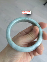 Load image into Gallery viewer, 57.5mm certified Type A 100% Natural green/gray Jadeite Jade bangle (with defects) Group AK36
