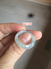 Load image into Gallery viewer, Size 7-10 100% natural type A black white green (乌鸡翡翠)  jadeite jade band ring AM4 (add on item!)
