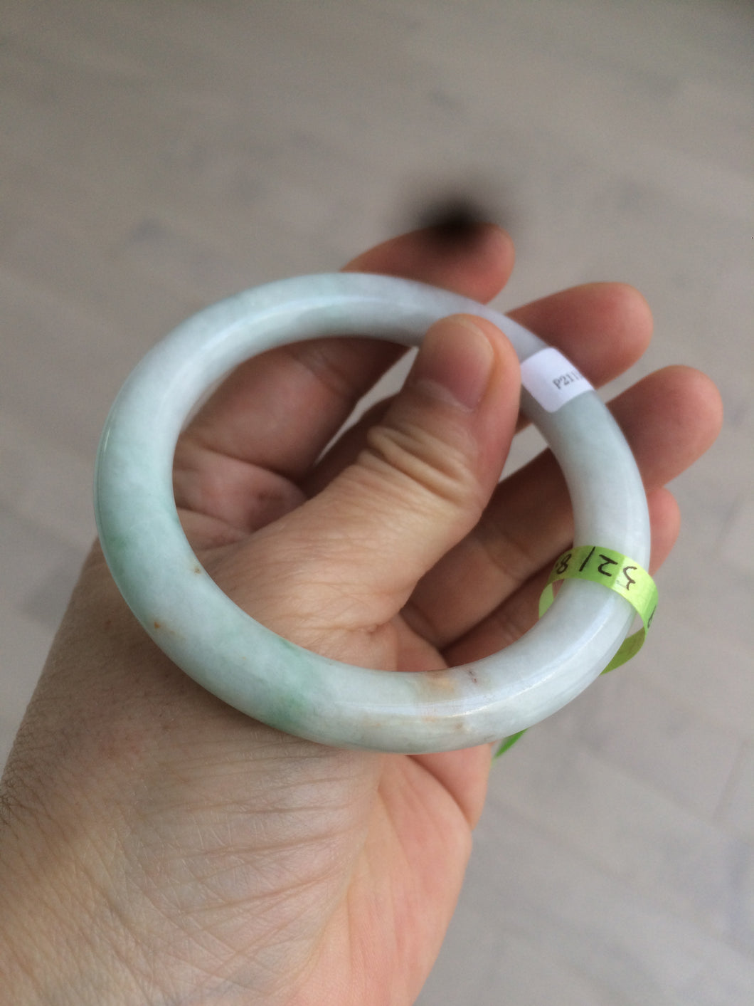 52mm certified Type A 100% Natural green/orange/white round cut Jadeite Jade bangle R72-5679