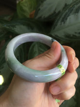 Load image into Gallery viewer, 57.4mm certified Type A 100% Natural green/purple Jadeite Jade bangle AE6-6198
