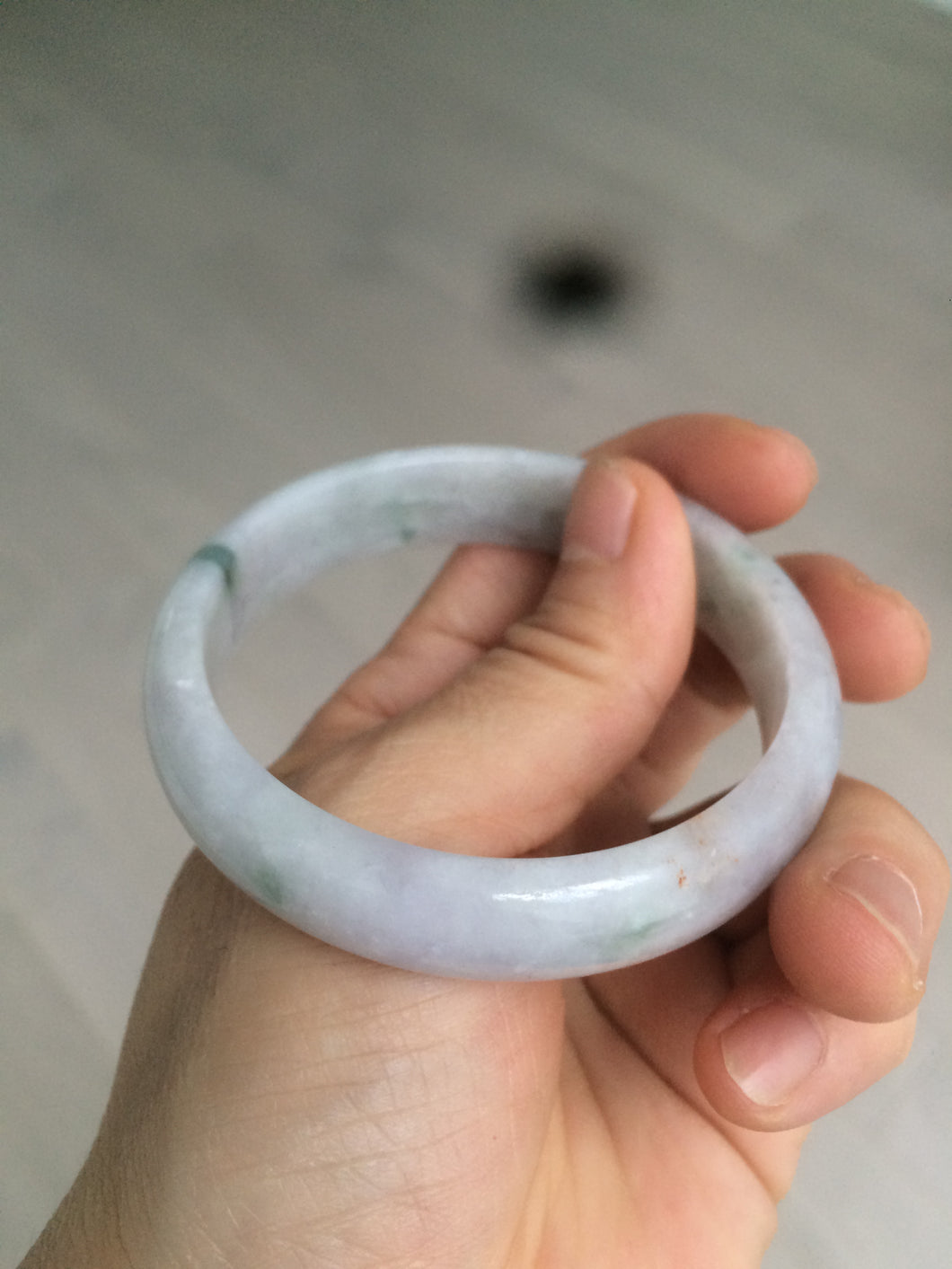 54mm certified 100% natural Type A green/purple/yellow (Fu Lu Shou) jadeite jade bangle AH69-2634